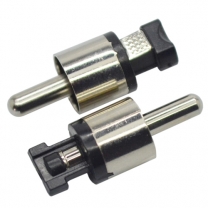 nickel plated black plastic rca audio plug