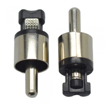 nickel plated black plastic rca audio plug