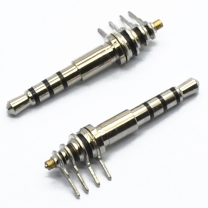 2.5mm 4 poles 4.5 tray 24.5L nickel plated black plastic pcb plug