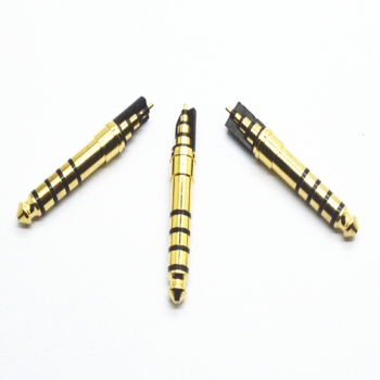 4.4mm 5 poles 5.5 tray 34L gold plated black plastic audio video plug