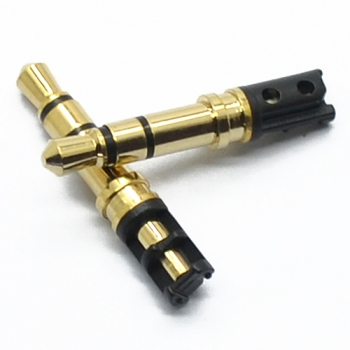 Wholesale 3.5 mm 4.5tray 24.5L gold & nickel plated headphone plug