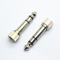 6.3mm stereo 40L nickel plated black plastic audio video plug 