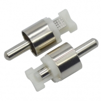 nickel plated white plastic rca audio plug
