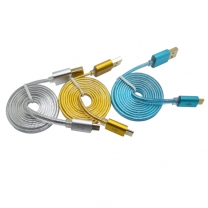 micro usb transparent plastic Weaving wire core date charging cable 