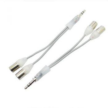 3.5mm stereo audio plug to 2 y splitter audio cable