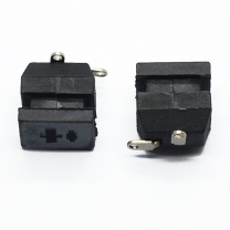 Dc power jack, female dc connector, black plastic square type with nickel plated