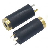 2.5mm stereo 3 pole 6.0D 17.5L gold plated female audio headphone jack 