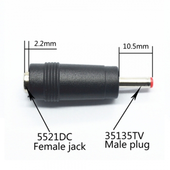 3.5*1.35mm 35135 male to 5.5*2.1mm 5521female power adapter wholesale (2)