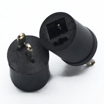 Dc power jack, black plastic square circular type 