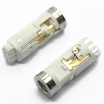 3.5mm trrs 4 poles white female Audio earphone Jack Plug Connector  