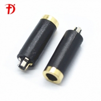 3.5mm 4poles 6.0D gold plated black plastic female Audio Jack 
