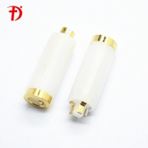 3.5mm 4poles 6.0D gold plated white plastic female Audio Jack
