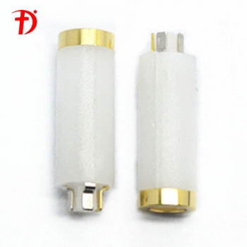 3.5mm 4poles 6.0D gold plated white plastic female Audio Jack