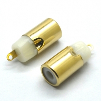nickel&gold plated brown plastic rca audio jack