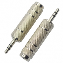 3.5 mm male to 6.3 mm female stereo nickel plated audio adapter plug