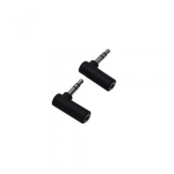 3.5 mm male to 3.5 mm right angle female stereo audio adapter plug