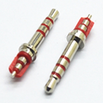 2.5mm trrs 4.5D 22L Earphone plug audio connector Red plastic Nickel plating