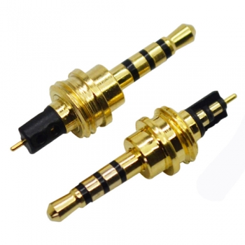 2.5mm trrs 5.0D tray 23.8L threaded earphone plug audio connector Gold plated
