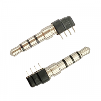 3.5 mm trrs 4.5D 4pin  26L pcb plug Nickel plating Black plastic