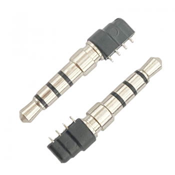 3.5 mm trrs 4.5D 4 Short pin  26L pcb plug Nickel plating Black plastic