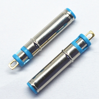 4.5*0.6mm 4506 25.4L male TV dc power jack nickel plating Blue plastic connector