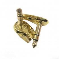 Guitar Plug 6.35mm,Brass Gold Nickel Plated Stereo 3Pole Jack 90Degree