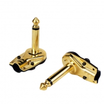 6.35mm Guitar Plug,Brass Gold Plated Mono 2Pole Jack 90Degree Right Angle L Type