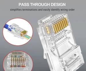Ethernet Network Modular Jack Cat5 Cat6 Cat7 Male Female Rj45 Pass Through Conne