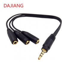 DAJIANG Customized 3.5mm Stereo Audio Splitter Cable 3-Way Aux Extender        