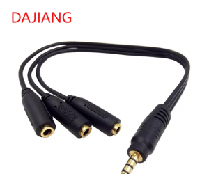 DAJIANG Customized 3.5mm Stereo Audio Splitter Cable 3-Way Aux Extender        