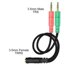 DAJIANG OEM Customized 3.5mmFemale to Dual 3.5mm TRS Audio Cable Y Male Splitter