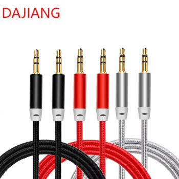 DAJIANG OEM 3.5mm Nylon Braided Stereo Audio Cable for Mobile Phones & Speakers