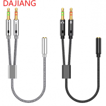 DAJIANG OEM Customized 3.5mm Female to 2 Dual 3.5mm Male Audio Y Splitter Cable