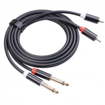 DAJIANG OEM Customized Gold Plated Double RCA to 6.35mm Stereo Audio Cable