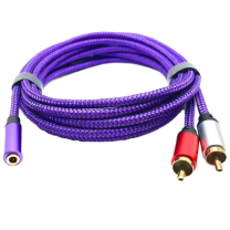 DAJIANG OEM Customized 3.5mm Female to 2RCA Male Stereo Audio Splitter Cable