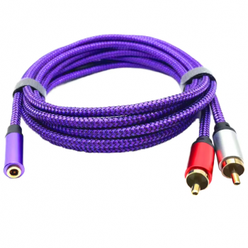 DAJIANG OEM Customized 3.5mm Female to 2RCA Male Stereo Audio Splitter Cable