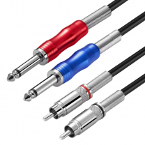 DAJIANG OEM Customized Dual 6.35mm to 2RCA Bare Copper Conductor Audio Cable