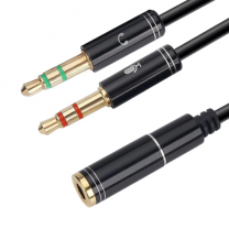 DAJIANG 3.5mm 4 Pin Female to Dual 3.5mm 3 Pin Male Audio Y Adapter Cable