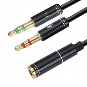 DAJIANG 3.5mm 4 Pin Female to Dual 3.5mm 3 Pin Male Audio Y Adapter Cable