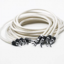 DAJIANG Banana Plug to Y Shape Spade Plugs Braid Shielded Audio Speaker Cable