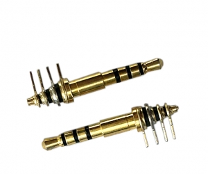DAJIANG OEM Customized 2.5mm 4-Pole Audio Connector Gold-Plated 24.5L Earphone Jack for Audio Video Copper PCB Plug