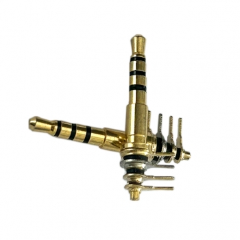 DAJIANG OEM Customized 2.5mm 4-Pole Audio Connector Gold-Plated 24.5L Earphone Jack for Audio Video Copper PCB Plug