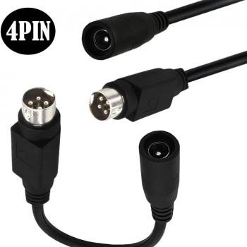 DAJIANG OEM Computer 3 Pin 4 PIN DIN Male 5.5mm X 2.1mm Female DC Power Extension Cable for CCTV Camera System