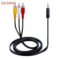DAJIANG Customized 3.5mm 3 RCA Audio Video Cable Coaxial AV for Home Theater Car Monitor & Telephone Gaming PVC Jacket