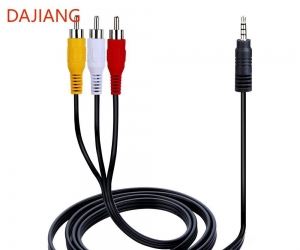 DAJIANG Customized 3.5mm 3 RCA Audio Video Cable Coaxial AV for Home Theater Car Monitor & Telephone Gaming PVC Jacket