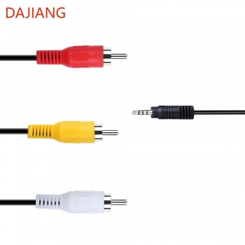 DAJIANG Customized 3.5mm 3 RCA Audio Video Cable Coaxial AV for Home Theater Car Monitor & Telephone Gaming PVC Jacket