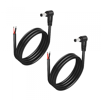 DAJIANG Customized 90 Degree Right Angle Power Supply Cable DC 5.5mm X 2.1mm Male Plug Bare Wire Open End SJTW Wire for Computer