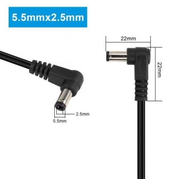 DAJIANG OEM Customized DC 5.5MM X 2.5MM 90 Degree Male to Male Plug Cable Right Angle DC5525 Power Adapter Spring Cable