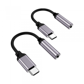 DAJIANG Customized OEM USB Type C TO 3.5mm Female Audio Dongle Cable TUV Verified Auxiliary Headphone Jack Adapter PVC Jacket Braid