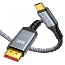 Dajiang OEM for Type c to DP Cable 8K/60hz 4K/120hz USB c to DP Braided Cable Gold Plated Conductor for HDTV PVC Jacket